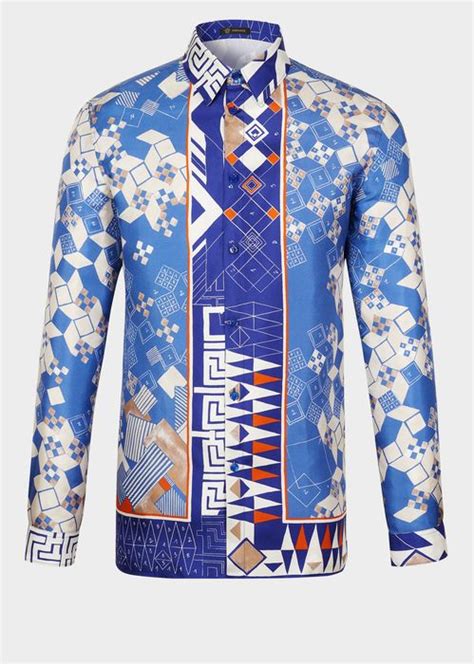 versace domino foulard silk shirt|All Shirts .